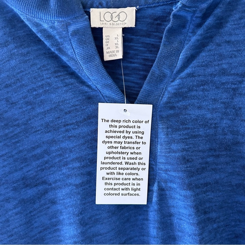 New With Tags LOGO by Lori Goldstein Split-Neck Tunic. - Picture 3 of 5